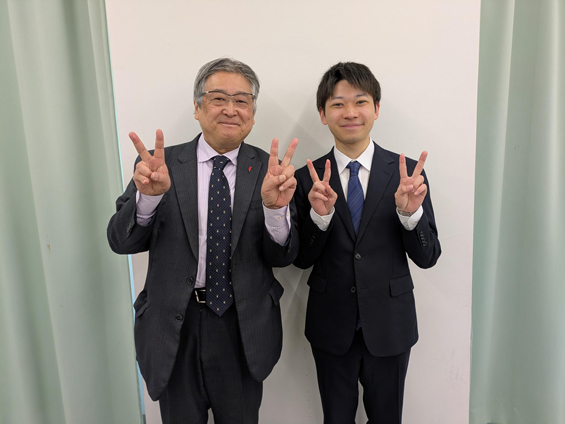 私のゼミ生の中根陸人さんと地域貢献活動の発表会に