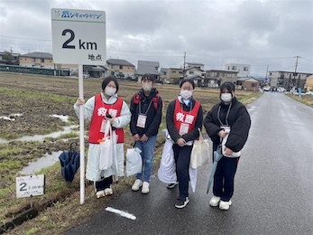 2025年3月16日（日）「2025刃物のまち関シティマラソン」の救護ボランティアに看護学科の学生が参加しました！